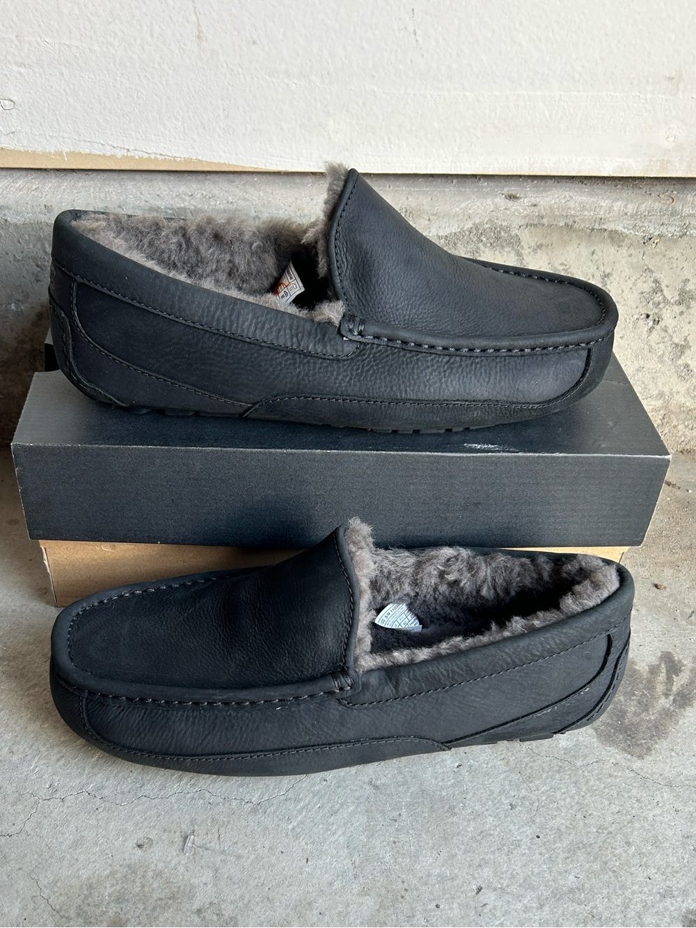 Mens UGG Ascot Slippers Wide Size 12 Nwt